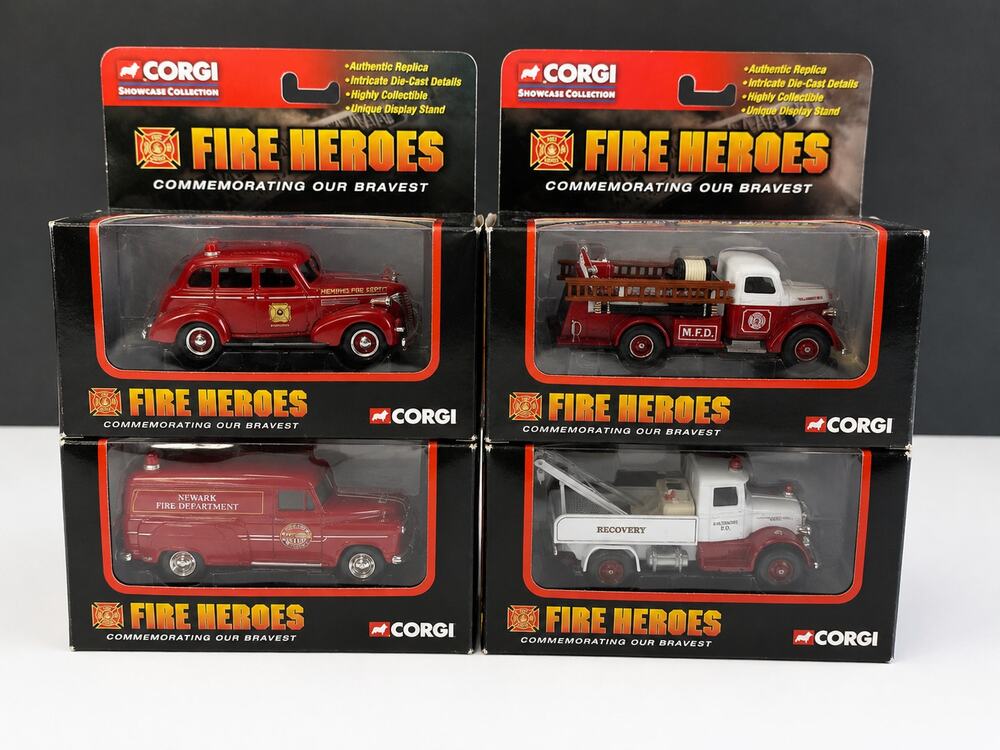 Corgi Fire Heroes Diecast Fire Trucks Lot of 4 CS90013-16 2002 NIB